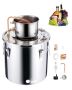 Alcohol distillation apparatus 30 L, stainless steel with copper spiral, thermometer and pump