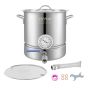 Stainless steel kettle 18.9 L for brewing beer with lid and thermometer