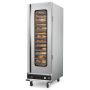 Hot food warmer, stainless steel, 16 levels, with water tray and glass door