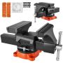 Multifunctional blacksmith's iron vise, 203 mm, 360° rotatable, bidirectional jaws