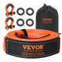 Heavy duty tow strap set 76.2 mm x 6.1 m with guards and storage bag