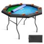 Folding poker table, 8 players, 122 cm, felt, metal legs