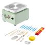 Mini elektriskais keramikas ritenis, regulējams ātrums, zaļš, 2,56–3,94 collas