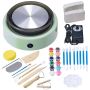 Mini electric pottery wheel 158 mm green, adjustable speed, with shaping tools