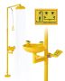 Emergency shower and eyewash station, 304 stainless steel, yellow, 870x400x2330 mm