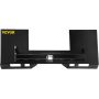 Universal black mini steel steering wheel mounting plate, 1/4 inch thick, 3000 lb load capacity