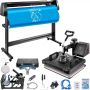5-in-1 digital 15x12 inch heat press and 53 inch vinyl cutter with signmaster software