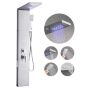 Shower panel 53" with rain shower head, LED, stainless steel