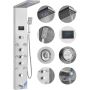 Shower panel system with LED display, 6 modes, stainless steel