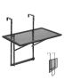 Hanging metal balcony table, foldable, 19x24 inches, adjustable for railings
