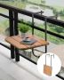 Hanging folding balcony table, 25x24 inches, adjustable