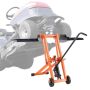 Hydraulic lawnmower lift, 500 lbs, carbon steel, orange