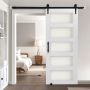 Sliding barn door 914x2134 mm, MDF, glass, PVC surface