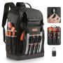 Tool backpack, 56 pockets, sturdy with cast base, for electricians and repairmen