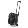 Bowling ball bag with wheels, for 2 balls, shoe compartment, pocket