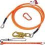 Folding 12.7 mm steel rope for climbing, 3 m, arborist rope with steel and aluminum carabiners, 30 kn