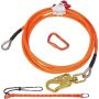 Folding 12.7 mm steel rope for tree climbing, 4.8 m, 30 kn protection