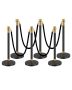 Stainless steel black posts with velvet ropes, 5 feet, 6 pcs.