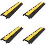 Rubber 2-channel cable protection ramps, 103x25.5x5 cm, sturdy