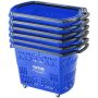 Shopping baskets with wheels, 6 pcs., 39 L, blue