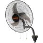 Sienas oscilējošais ventilators, 19 collas, 3 ātrumi, melns