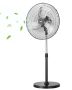 Industrial 20 inch oscillating floor fan, black, height adjustable, 3 speeds