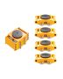4 pcs. carbon steel machine trolleys with rollers, 360° rotating wheels, 11999.8 kg capacity