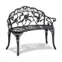 Outdoor Metal Garden Bench with Backrest and Armrests, 38.8 Inch, 480 Pound Load Capacity