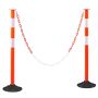 Traffic restriction posts with weight and chain, 871 mm, red