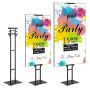 Adjustable poster stand, double-sided, black, 1905 mm, floor-standing