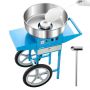 Electric cotton candy maker with trolley, 1000 W, blue, 52 cm stainless steel bowl