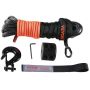 Synthetic winch rope 6.35 mm x 15.24 m with hook, for UTV and ATVs