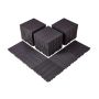 Interlocking plastic patio tiles, 54 pcs., 12"x12", dark brown