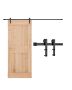 10ft Sliding Barn Door Hardware Kit, Black, 330 lbs Load Capacity