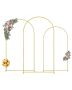 Wedding arch backdrop stand, 3 pcs, metal gold set
