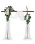 Artificial wedding arch flower set with curtains, 4 pcs.