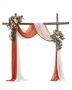 Artificial Wedding Arch Flower Set with Curtains, Orange (4 pcs.)