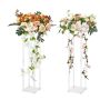 2pcs 31.5 inch wedding flower stands with acrylic laminate, T-shaped vase columns