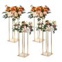 4 pcs. gold metal flower stands, 80 cm high, cylindrical