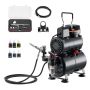 Professional airbrush kit with air compressor and 3 nozzles, 1/6 HP