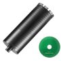 Diamond core bit, 10.2 cm, centering adapter, 24.1 cm depth