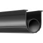 Garage door bottom sealing rubber, U and O-shaped, 6.1 m, black
