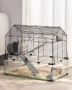 Transparent ventilated hamster cage with water bottle, 23x15x21 cm