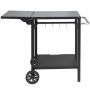 Outdoor BBQ Dining Cart with Double Shelf and Folding Table Top
