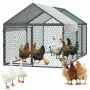 Metal chicken coop for 4-6 chickens, 1x2x1 m, waterproof roof, double doors