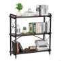 Metal 3-tier bookshelf, industrial and vintage