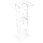 Portable podium stand with acrylic rostrum, shelf and reading surface, 1100 mm