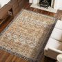 Vintage Washable Non-Slip Rug, 7.5x9.5 Feet, Brown Green