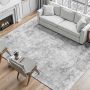 Bohemian Gray Rug 9x12 Feet, Washable, Non-Slip, Tear Resistant, Kid and Pet Friendly