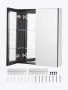 Wall-mounted aluminum frame bathroom medicine cabinet with mirror, 26x30 inches